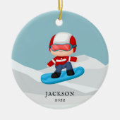Snowboarden Personalisiert Weihnachten Keramik Ornament (Vorne)