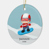 Snowboarden Personalisiert Weihnachten Keramik Ornament (Links)
