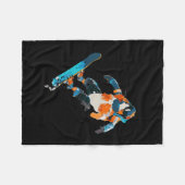 Snowboarden Pinguin Wintersport Spaß Fleecedecke (Vorderseite (Horizontal))