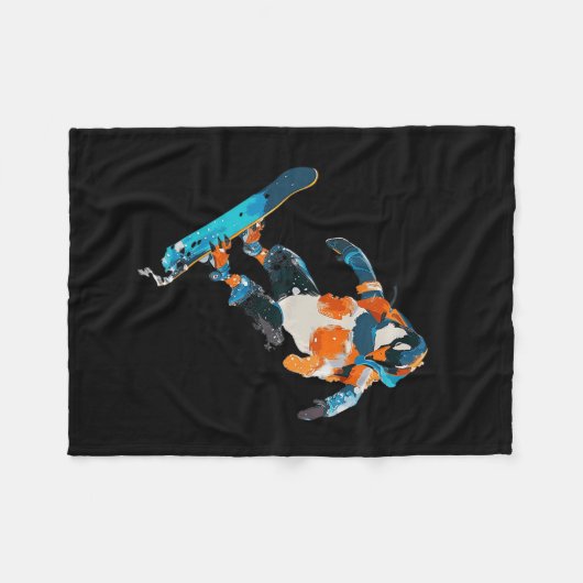 Snowboarden Pinguin Wintersport Spaß Fleecedecke (Vorderseite (Horizontal))