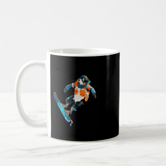 Snowboarden Pinguin Wintersport Spaß Kaffeetasse (Links)
