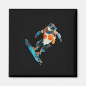 Snowboarden Pinguin Wintersport Spaß Magnet (Vorne)