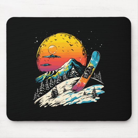 Snowboarden Portrait Wintersport Mousepad (Vorne)