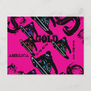SNOWBOARDEN  POSTKARTE