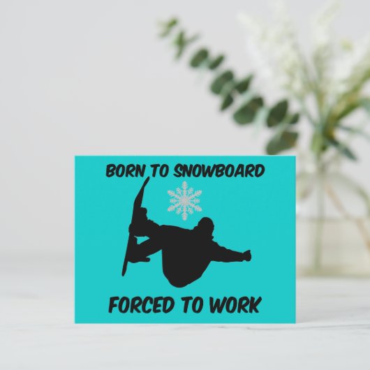 Snowboarden Postkarte (Stehend Vorderseite)