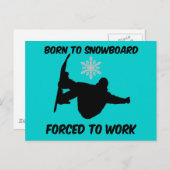 Snowboarden Postkarte (Vorne/Hinten)