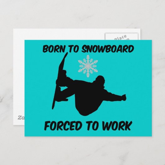 Snowboarden Postkarte (Vorne/Hinten)