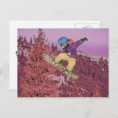 Snowboarden Postkarte (Vorne/Hinten)