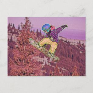 Snowboarden Postkarte
