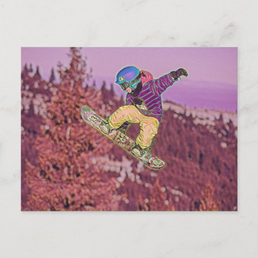 Snowboarden Postkarte (Vorderseite)