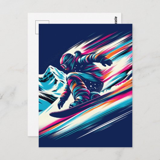 Snowboarden Postkarte (Vorne/Hinten)
