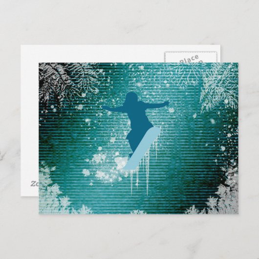 Snowboarden Postkarte (Vorne/Hinten)