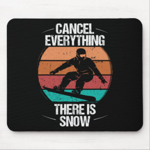 Snowboarden Retro Alles Abbrechen Schnee Vintage Mousepad