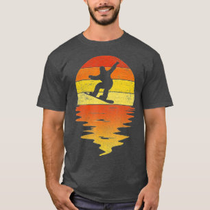 Snowboarden Retro-Sonnenuntergang 70er Vintag Snow T-Shirt