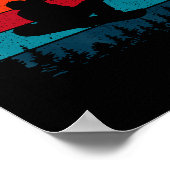 Snowboarden Retro Vintag Sunset Skier Poster (Ecke)