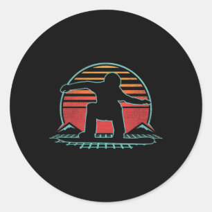 Snowboarden Retro Vintage 80er Stil Snowboarder G Runder Aufkleber