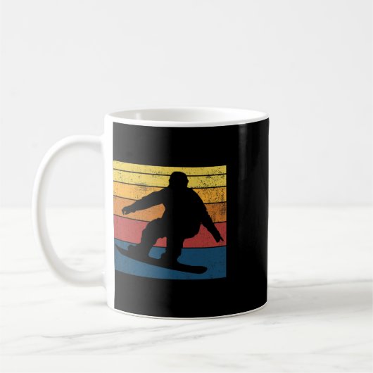 Snowboarden Retro Vintages Geschenk Kaffeetasse (Links)