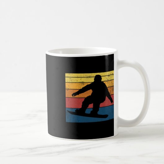 Snowboarden Retro Vintages Geschenk Kaffeetasse (Rechts)