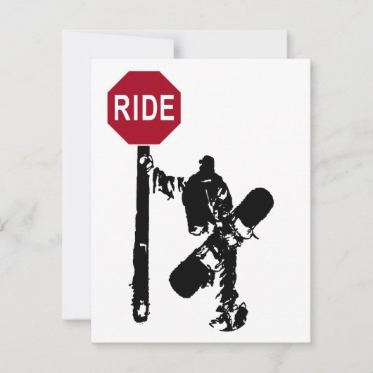 Snowboarden Richtung? Einladung (Vorderseite)