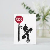 Snowboarden Richtung? Einladung (Stehend Vorderseite)