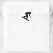 Snowboarden Runder Aufkleber (Tasche)