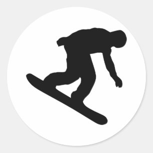 Snowboarden Runder Aufkleber