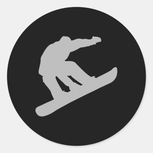 Snowboarden Runder Aufkleber (Vorderseite)