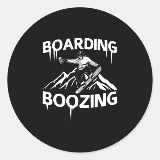 Snowboarden Runder Aufkleber (Vorderseite)