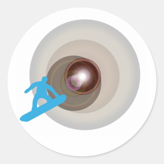 Snowboarden Runder Aufkleber (Vorderseite)