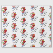 Snowboarden Santa Claus Muster Personalisierten We Geschenkpapier (Flach)