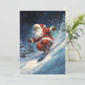 Snowboarden Santa Feiertagskarte (Stehend Vorderseite)