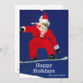 Snowboarden Santa Feiertagskarte (Vorne/Hinten)