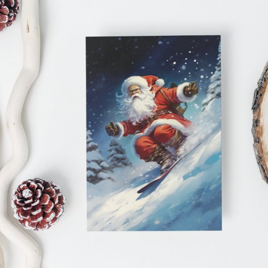Snowboarden Santa Feiertagskarte