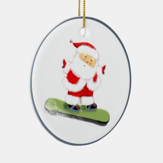 Snowboarden Santa Keramikornament (Rechts)