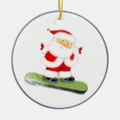 Snowboarden Santa Keramikornament (Vorne)