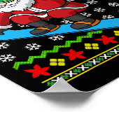 Snowboarden Santa Snowboarder Ugly Weihnachtsschne Poster (Ecke)