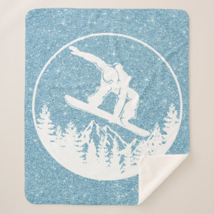 Snowboarden Sherpa Blanket Sherpadecke