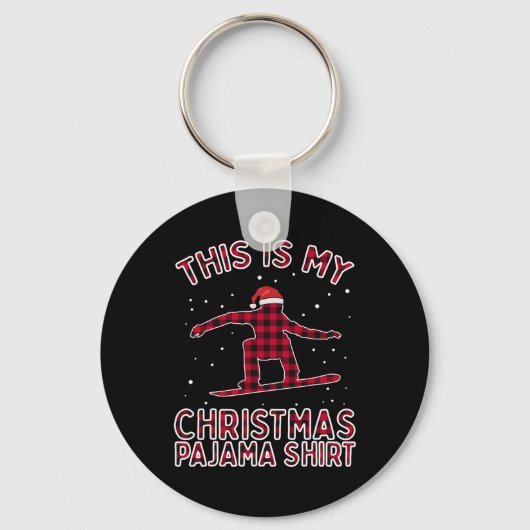 Snowboarden Shirt für Männer Weihnachten Pajamas X Schlüsselanhänger (Vorderseite)