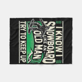 Snowboarden Shirt Männer Grandpa Snowboarder Snowb Fleecedecke (Vorderseite (Horizontal))