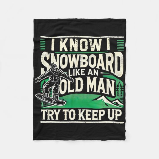 Snowboarden Shirt Männer Grandpa Snowboarder Snowb Fleecedecke (Vorderseite)