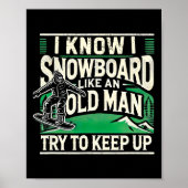 Snowboarden Shirt Männer Grandpa Snowboarder Snowb Poster (Vorne)