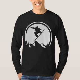 Snowboarden Silhouette Big Stunt Snowboarder Schne T-Shirt