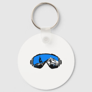 Snowboarden Ski Goggles Berg gestört Design Schlüsselanhänger