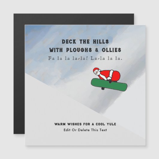 Snowboarden Ski Lounge Weihnachtskarte Magneteinladung (Vorne/Hinten)