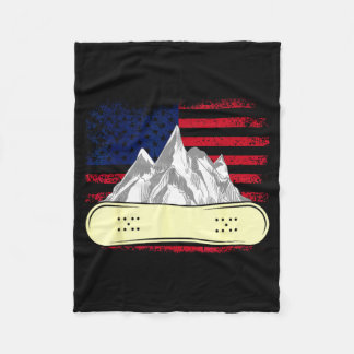 Snowboarden Skifahren Snowboard amerikanische Flag Fleecedecke