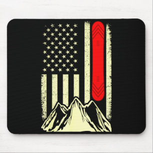 Snowboarden Skifahren Snowboard amerikanische Flag Mousepad