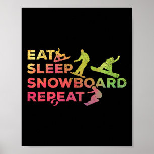 Snowboarden Sleep Snowboard Wiederholung I Snowboa Poster