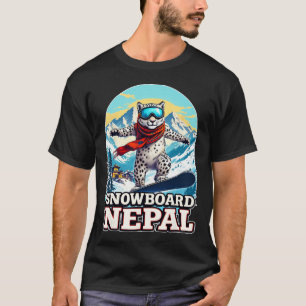 Snowboarden Snow Leopard Abenteuer in Nepal T-Shirt