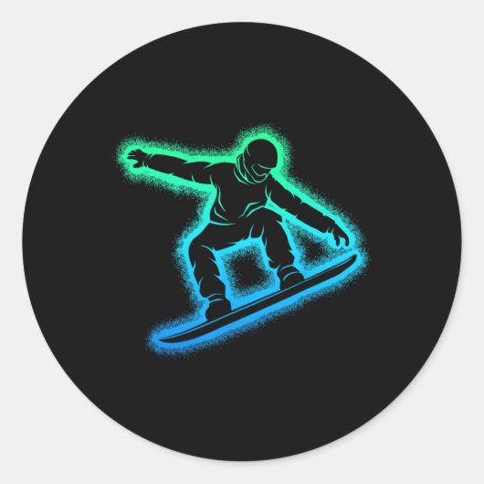 Snowboarden Snowboard Boys Kinder Männer Runder Aufkleber (Vorderseite)