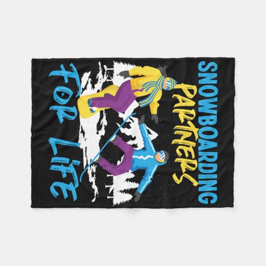 Snowboarden Snowboard Ehe Ehefrau Husband Snowb Fleecedecke (Vorderseite (Horizontal))